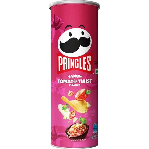 717OXDQY87L._SX679_ Pringles Tangy Tomato Twist 102 Gram | Potato Chips | Tangy Tomato With A Twist Of Sweet & Spicy Salsa Flavour | Crispy Snack | Crunchy Snack Food For Movies, Games & More | On-The-Go Can - Tomato