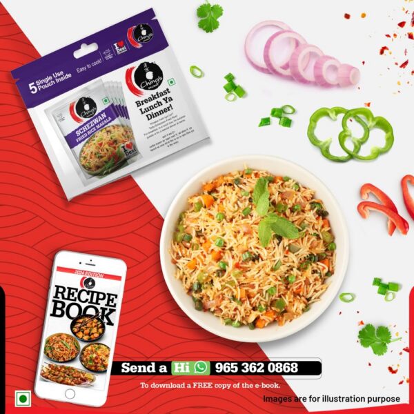 718nHJoj4yL._SL1000_ Ching’s Secret Desi Chinese Schezwan Fried Rice Masala, 100g, Authentic Schezwan Flavour, Easy To Cook, Meal Kit, Cooks in 4/5Mins, 1 Pouch Serves 4, Pack of 5 Single Use Pouches