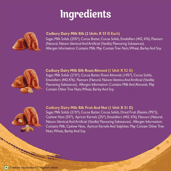71SI56dETxL._SL1100_ Cadbury Dairy Milk Silk Selections Assorted Chocolate Gift Pack, 213 g
