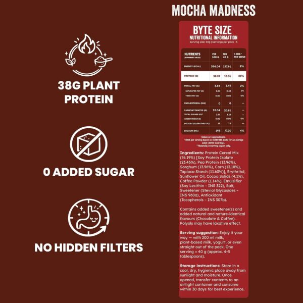 71YcniKu4NL._SL1500_ PROSKII Mocha Madness 38g Protein Cereal | Coffee & Cocoa Crunch with Plant-Based | Zero Added Sugar, Gluten-Free, Preservative-Free Breakfast for Gym, Office & College