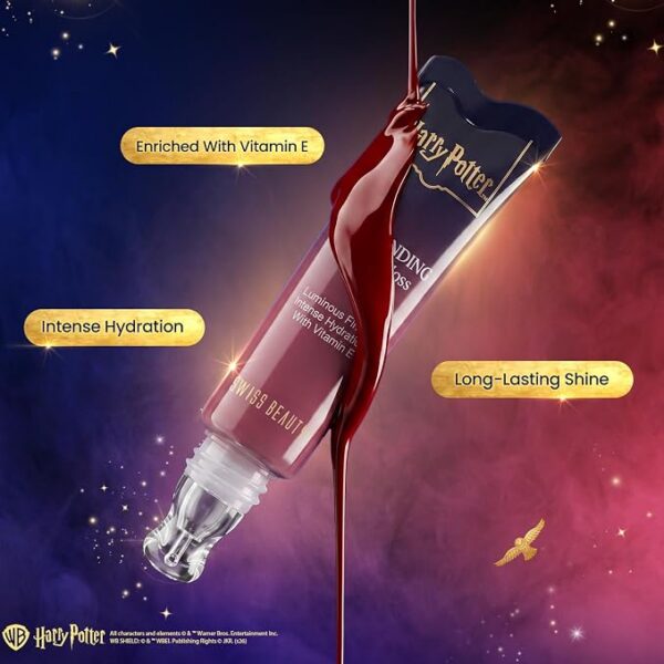 Swiss Beauty Harry Potter Spellbinding Tinted Gloss | Sheer Tint | Intense Hydration | Long-Lasting Shine | Enriched with Vitamin E | Bombarda Toffee Brown |