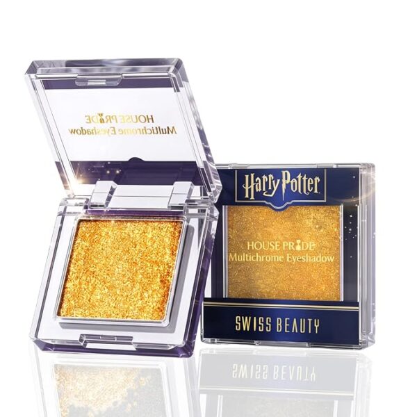 Swiss Beauty Harry Potter House Pride Multichrome Eyeshadow | Colour-Shifting Finish | Diamond Shimmer Infused | Blendable Formula | Up to 10 Hours Wear | 2.4 g, | Hufflepuff Yellow