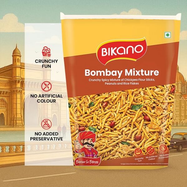 71nacfUmS3L._SX679_ Bikano Bombay Mixture | Spicy & Tangy Indian Namkeen Snack | Crunchy Blend of Sev, Peanuts & Spices | Tea-Time Snack – 800g