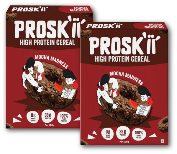 71p3rhoJ+yL._SL1500_ PROSKII Mocha Madness 38g Protein Cereal | Coffee & Cocoa Crunch with Plant-Based | Zero Added Sugar, Gluten-Free, Preservative-Free Breakfast for Gym, Office & College