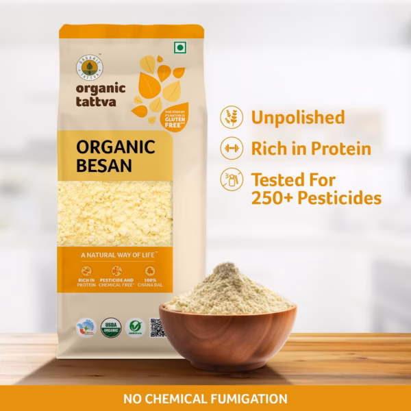 71tKHAYjTvL._SL1500_ Organic Tattva Besan 500g,Gram Flour, Freshly Milled Chana Dal, 2 Pack