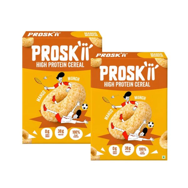 PROSKII Mango Munch 38g Protein Cereal | Plant-Based Mango Flavour