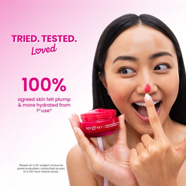Dot & Key Dragon Fruit Bounce Jelly Moisturizer, Plant PDRN & Niacinamide, For Oily & Combination Skin, Deeply Hydrates, Bouncy, Plump Skin, Lightweight, Non-Sticky, Dewy Radiant Skin, Oil Balance | 60ml