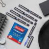 71wVsqFhAuL._SX679_ Reynolds TRIMAX RollerBall Pen SET - 5 PENS BLUE | ROLLER BALL PEN FOR WRITING | PEN FOR STUDENTS & OFFICE STATIONERY | 0.5 mm TIP SIZE