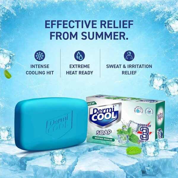 81NVcMKP7vL._SX679_ Dermi Cool Soap With The Power Of 3 Coolants - Camphor, Menthol, Thyme Oil | 99.9% Germ Protection | 125 GM Each | Pack of 5