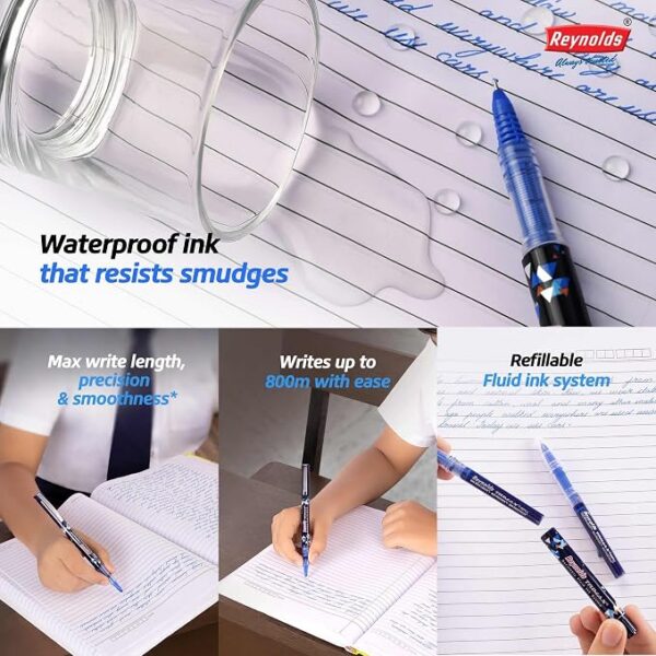 81p0fNOHyGL._SX679_ Reynolds TRIMAX RollerBall Pen SET - 5 PENS BLUE | ROLLER BALL PEN FOR WRITING | PEN FOR STUDENTS & OFFICE STATIONERY | 0.5 mm TIP SIZE