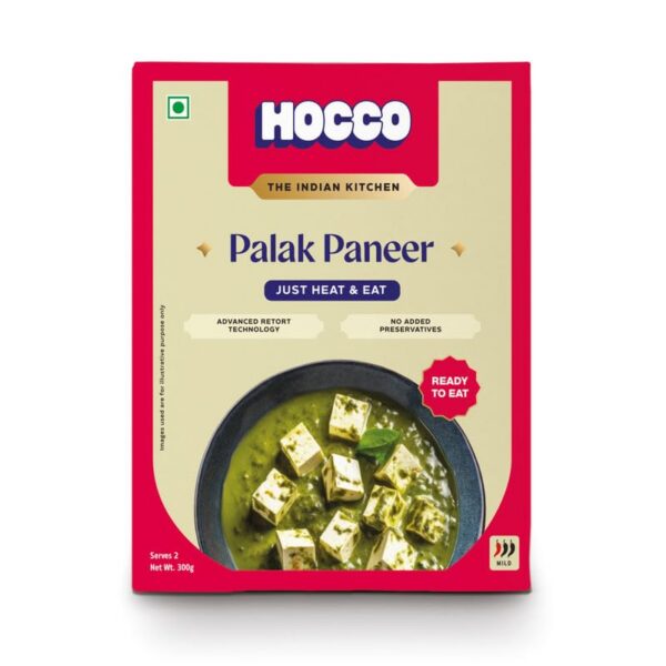 HOCCO Sabji Combo Pack of 4 (Smoked Paneer, Palak Paneer, Paneer Tikka Lababdar, Methi Malai) | Ready to Eat | Just Heat & Eat | No Added Preservatives & Colours | Meal Ready in 5 Min - 300g Each