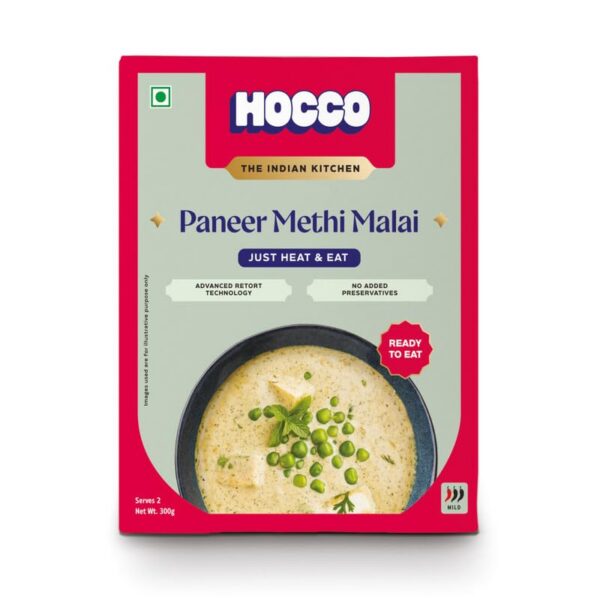 HOCCO Sabji Combo Pack of 4 (Smoked Paneer, Palak Paneer, Paneer Tikka Lababdar, Methi Malai) | Ready to Eat | Just Heat & Eat | No Added Preservatives & Colours | Meal Ready in 5 Min - 300g Each