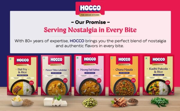 HOCCO Combo Pack of 5 (Chana Masala (300g), Mumbai Bhaji (300g), Dal Makhani (300 g), Smoked Paneer (300 g), & Moong Dal Halwa (250 g) | Just Heat & Eat | No Added Preservative & Colours | Meal Ready in 5 Mins | Serves 2