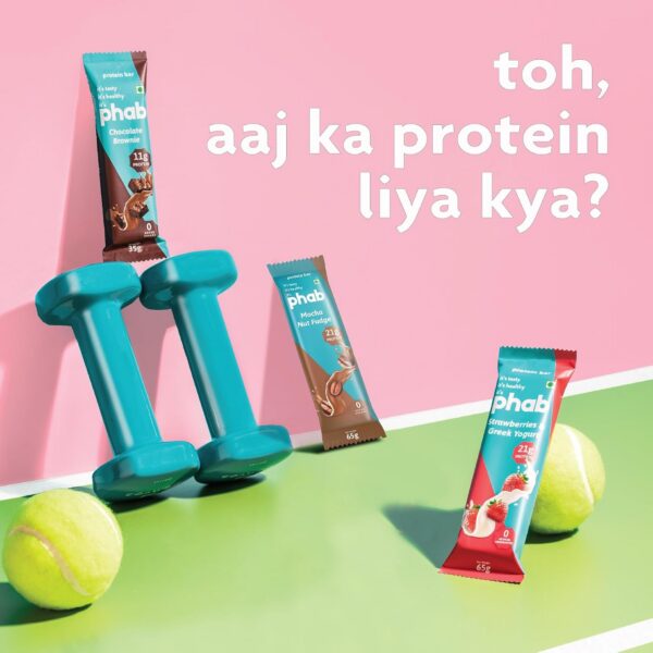 Phab Assorted Protein Bar with 21g Protein, 8g High Fibre & 0 Added Sugar 100% Vegetarian | Healthy & Tasty Protein bars | Trans Fat-Free & No Preservatives Protein bars (Pack of 12 x 65g)