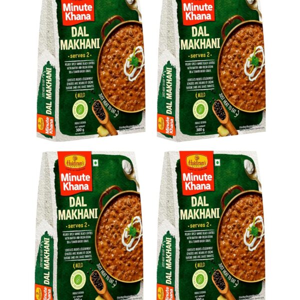 Haldiram's Ready-to-Eat Dal Makhani (300 g x 4, Pack of 4) | Authentic Indian Cuisine | Premium Microwaveable Meal | Convenient & Delicious | Perfect for Quick Meals & Gifting